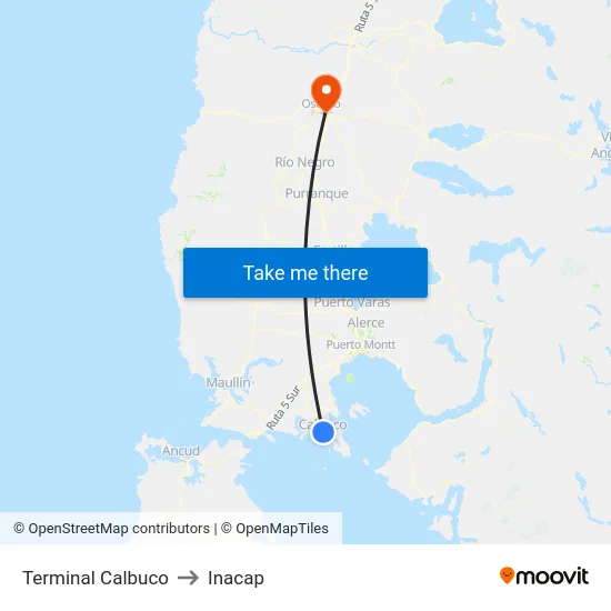 Terminal Calbuco to Inacap map