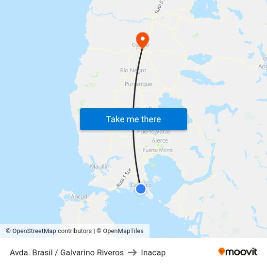 Avda. Brasil / Galvarino Riveros to Inacap map