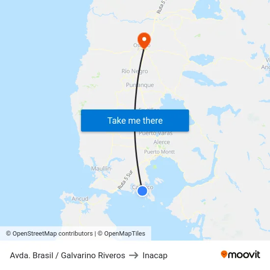 Avda. Brasil / Galvarino Riveros to Inacap map