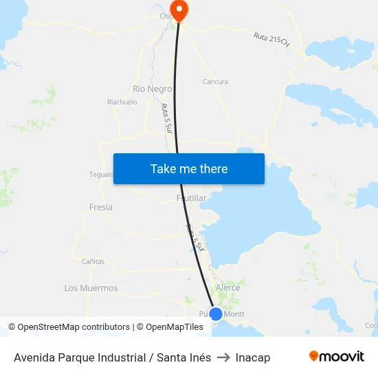 Avenida Parque Industrial / Santa Inés to Inacap map