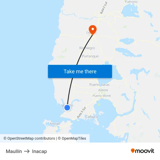 Maullín to Inacap map