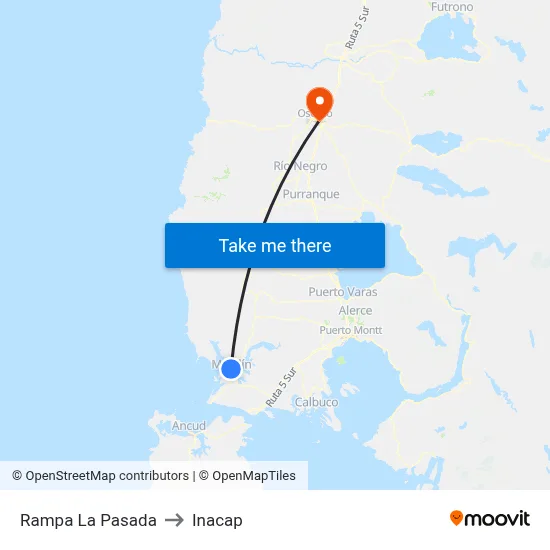 Rampa La Pasada to Inacap map