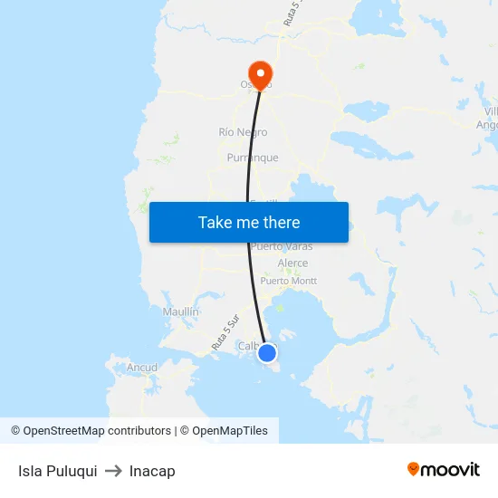 Isla Puluqui to Inacap map