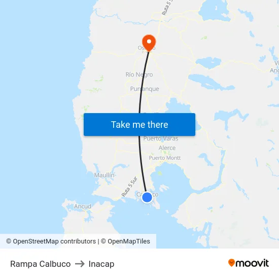Rampa Calbuco to Inacap map