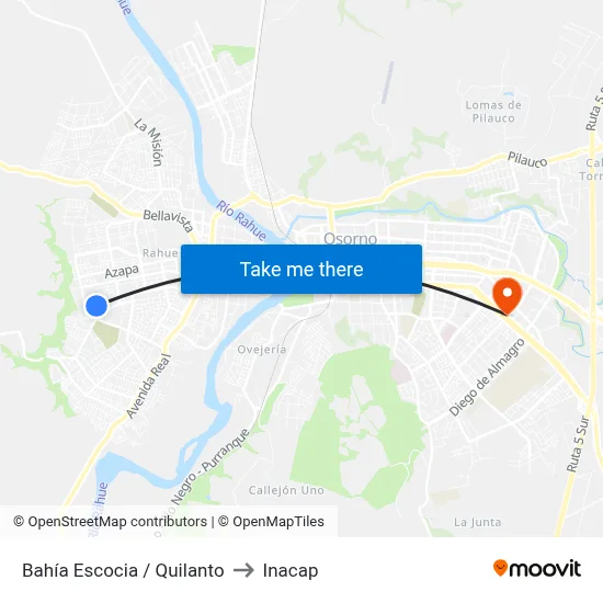 Bahía Escocia / Quilanto to Inacap map