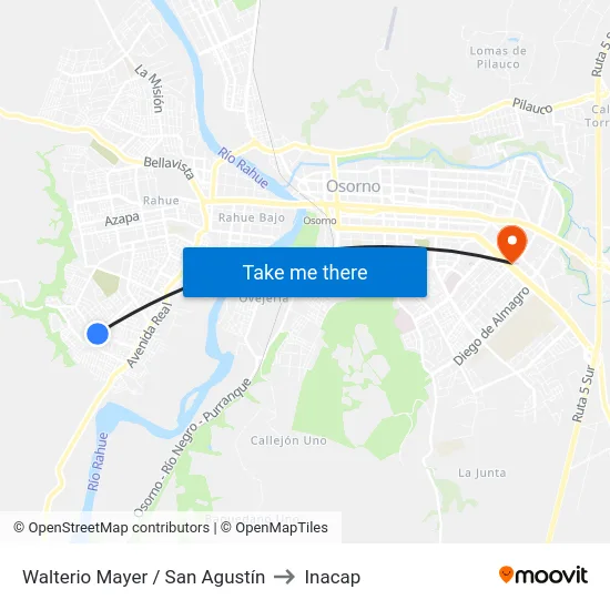 Walterio Mayer / San Agustín to Inacap map