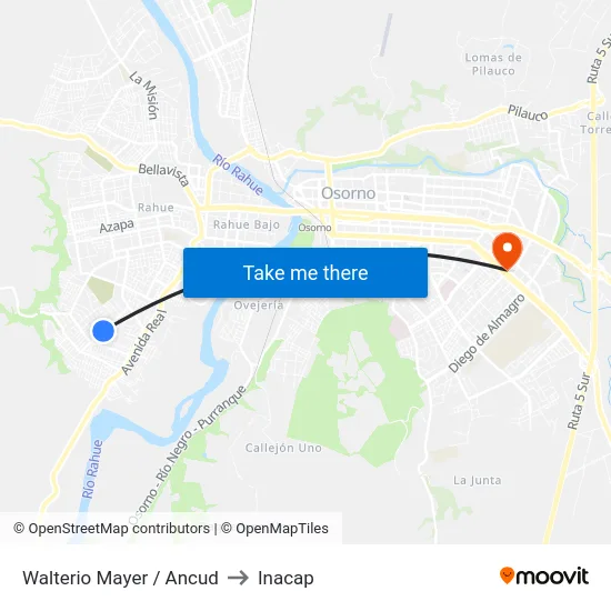 Walterio Mayer / Ancud to Inacap map