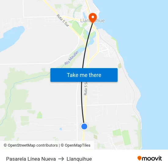 Pasarela Línea Nueva to Llanquihue map
