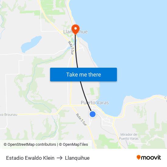 Estadio Ewaldo Klein to Llanquihue map