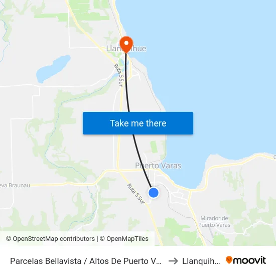 Parcelas Bellavista / Altos De Puerto Varas to Llanquihue map