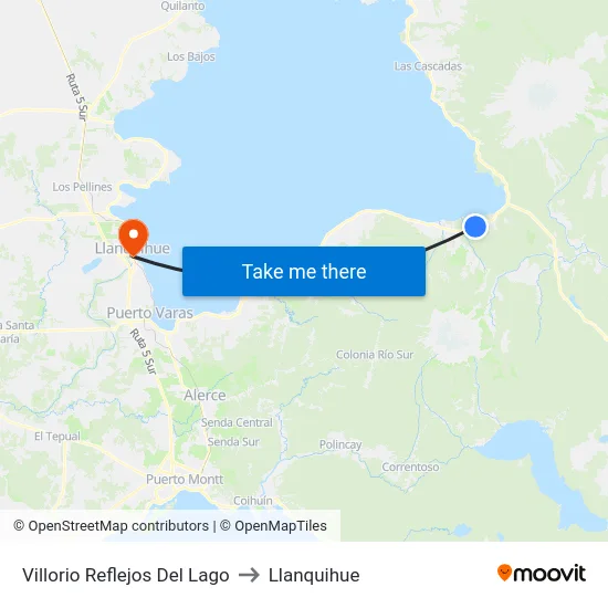 Villorio Reflejos Del Lago to Llanquihue map