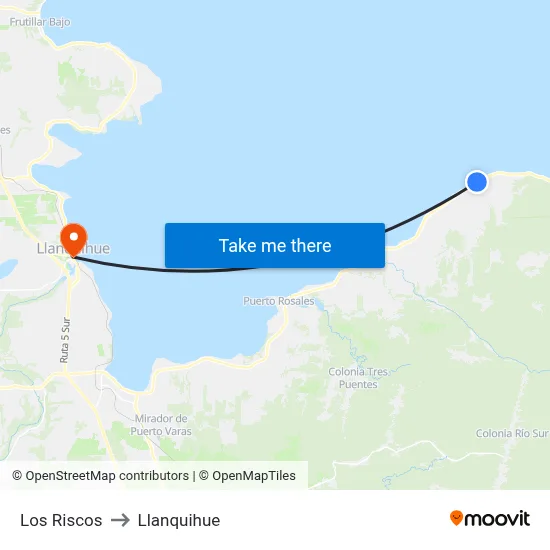 Los Riscos to Llanquihue map