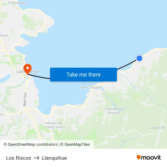 Los Riscos to Llanquihue map