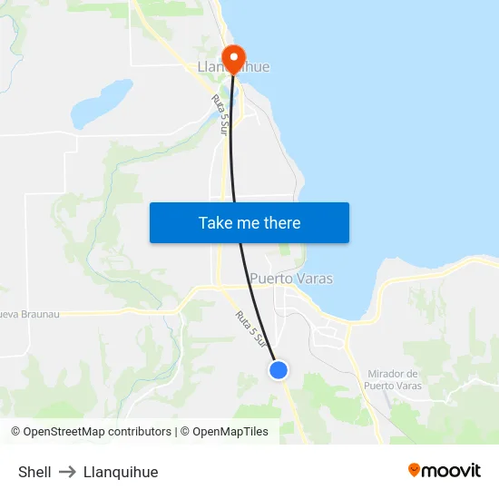 Shell to Llanquihue map