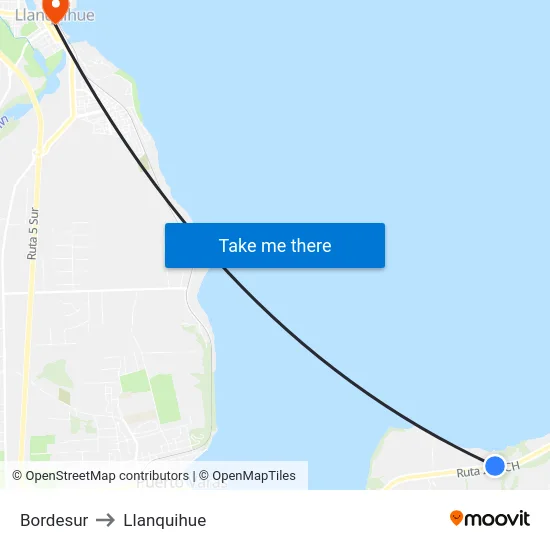 Bordesur to Llanquihue map