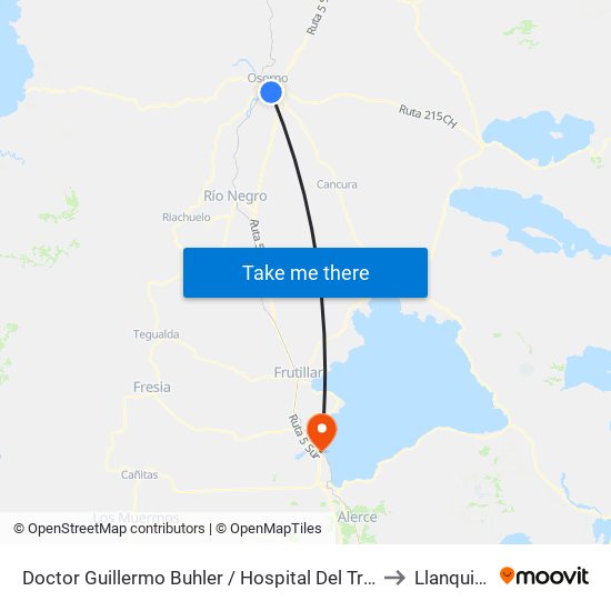 Doctor Guillermo Buhler / Hospital Del Trabajador to Llanquihue map