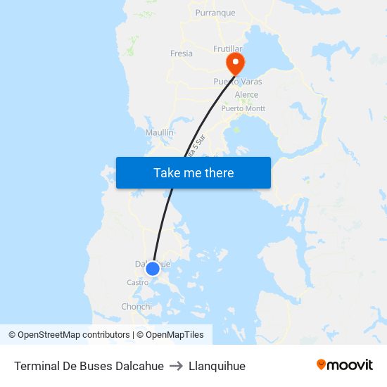 Terminal De Buses Dalcahue to Llanquihue map