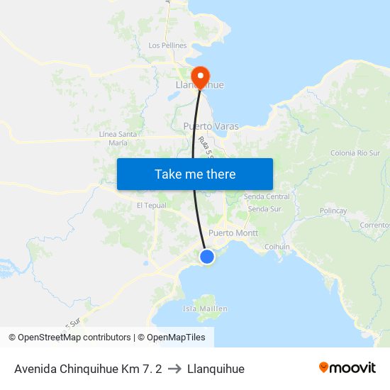 Avenida Chinquihue Km 7. 2 to Llanquihue map