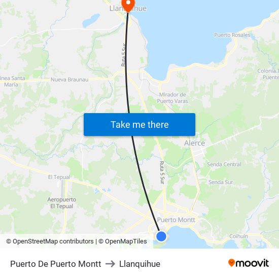 Puerto De Puerto Montt to Llanquihue map