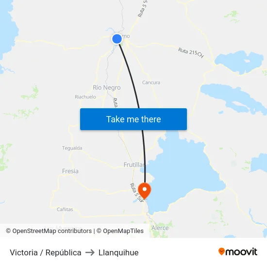 Victoria / República to Llanquihue map