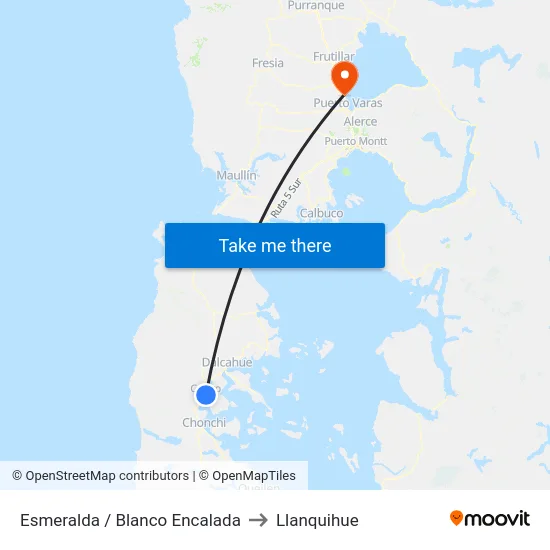 Esmeralda / Blanco Encalada to Llanquihue map