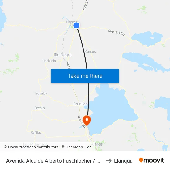 Avenida Alcalde Alberto Fuschlocher / Con Con to Llanquihue map