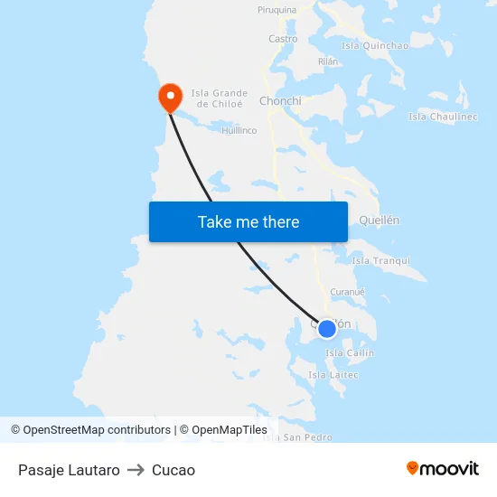 Pasaje Lautaro to Cucao map