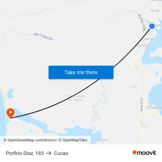 Porfirio Díaz, 183 to Cucao map
