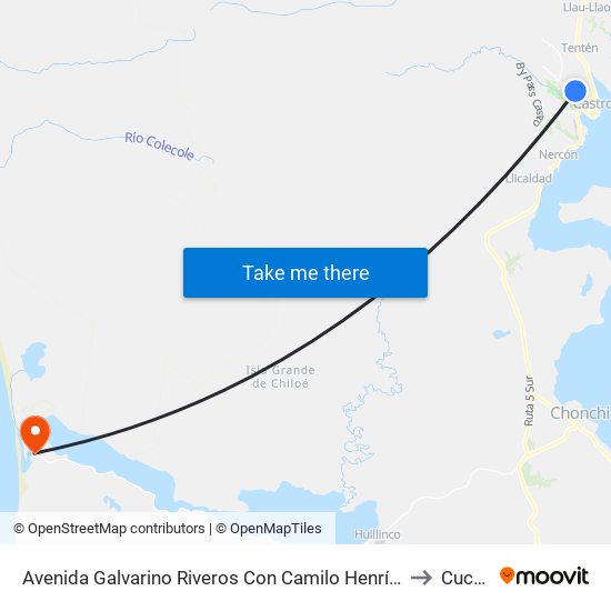 Avenida Galvarino Riveros Con Camilo Henríquez to Cucao map