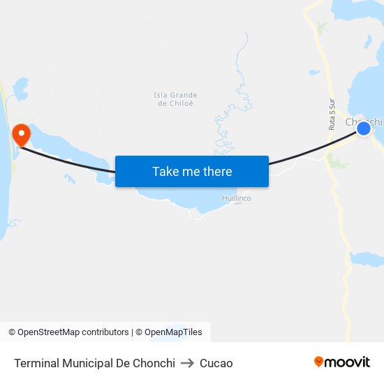 Terminal Municipal De Chonchi to Cucao map