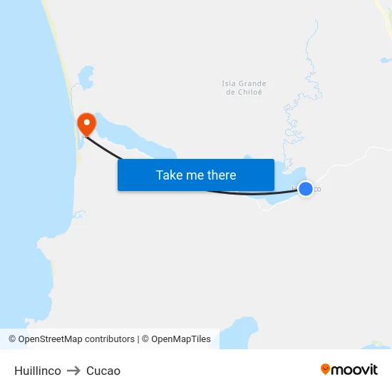 Huillinco to Cucao map