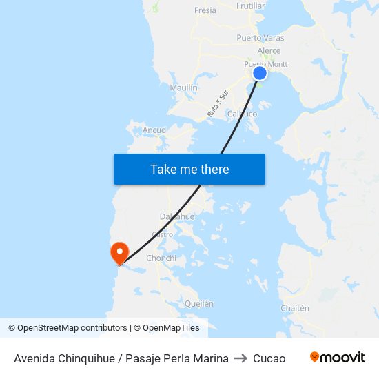 Avenida Chinquihue / Pasaje Perla Marina to Cucao map