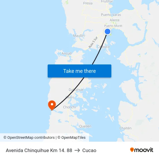 Avenida Chinquihue Km 14. 88 to Cucao map