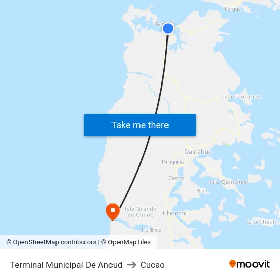 Terminal Municipal De Ancud to Cucao map