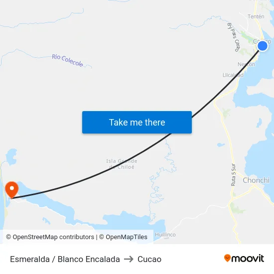 Esmeralda / Blanco Encalada to Cucao map