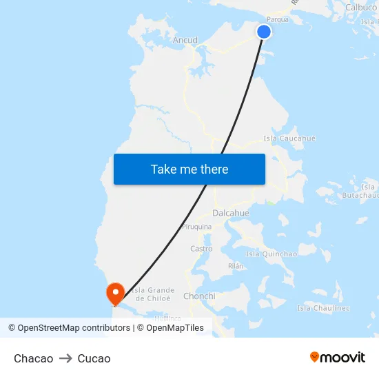 Chacao to Cucao map