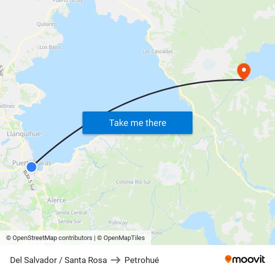 Del Salvador / Santa Rosa to Petrohué map