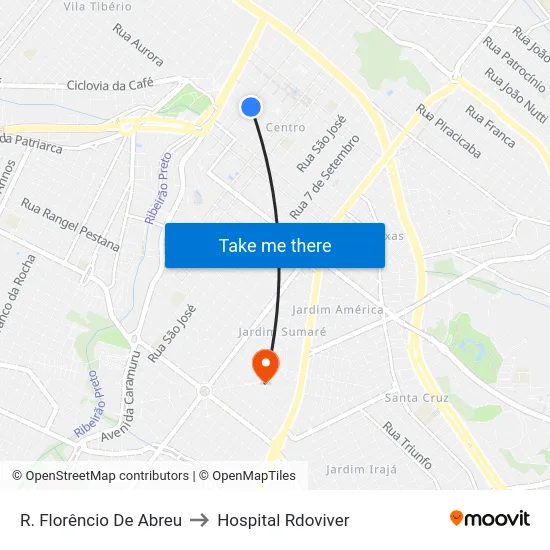 R. Florêncio De Abreu to Hospital Rdoviver map