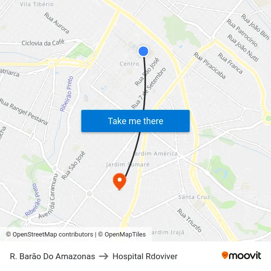 R. Barão Do Amazonas to Hospital Rdoviver map
