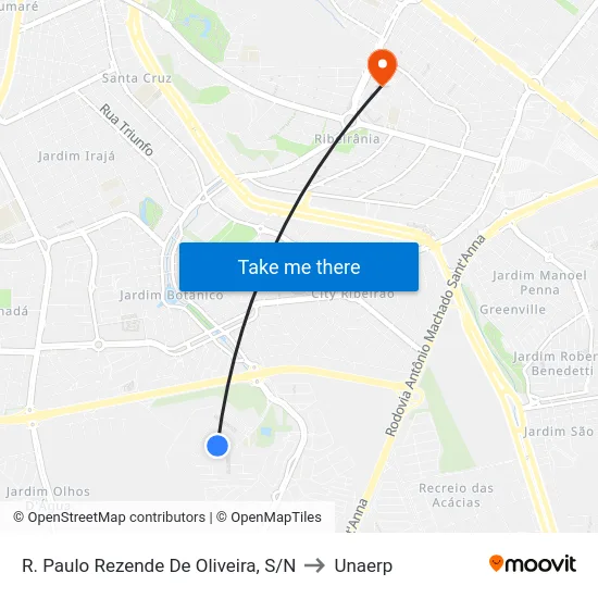 R.  Paulo Rezende De Oliveira, S/N to Unaerp map