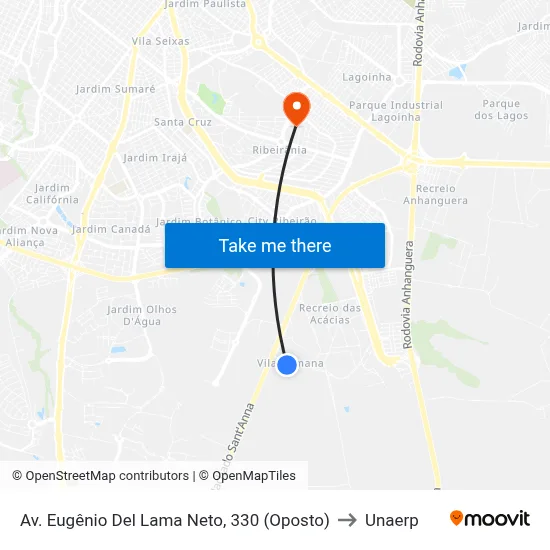 Av. Eugênio Del Lama Neto, 330 (Oposto) to Unaerp map
