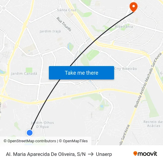 Al. Maria Aparecida De Oliveira, S/N to Unaerp map