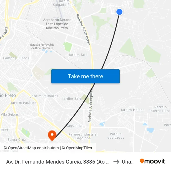 Av. Dr. Fernando Mendes Garcia, 3886 (Ao Lado) to Unaerp map