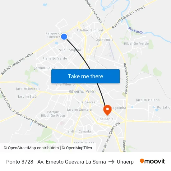 Ponto 3728 - Av. Ernesto Guevara La Serna to Unaerp map