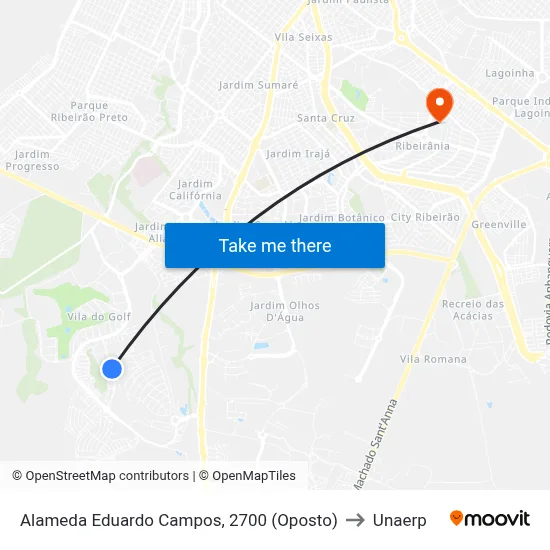 Alameda Eduardo Campos, 2700 (Oposto) to Unaerp map
