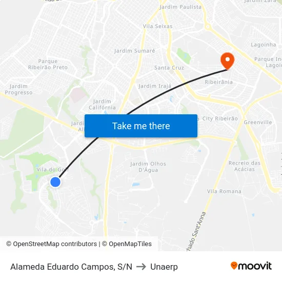 Alameda Eduardo Campos, S/N to Unaerp map