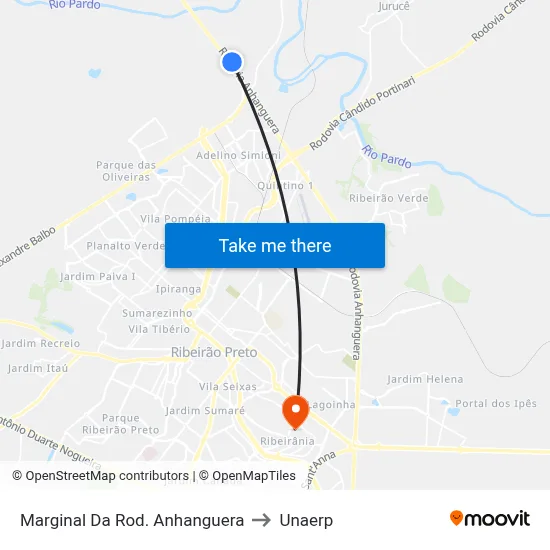 Marginal Da Rod. Anhanguera to Unaerp map