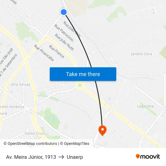 Av. Meira Júnior, 1913 to Unaerp map