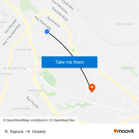 R. Itapura to Unaerp map