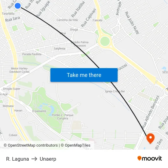 R. Laguna to Unaerp map